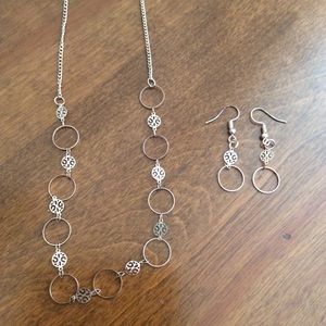 Cut Out Necklace and Earrings Set